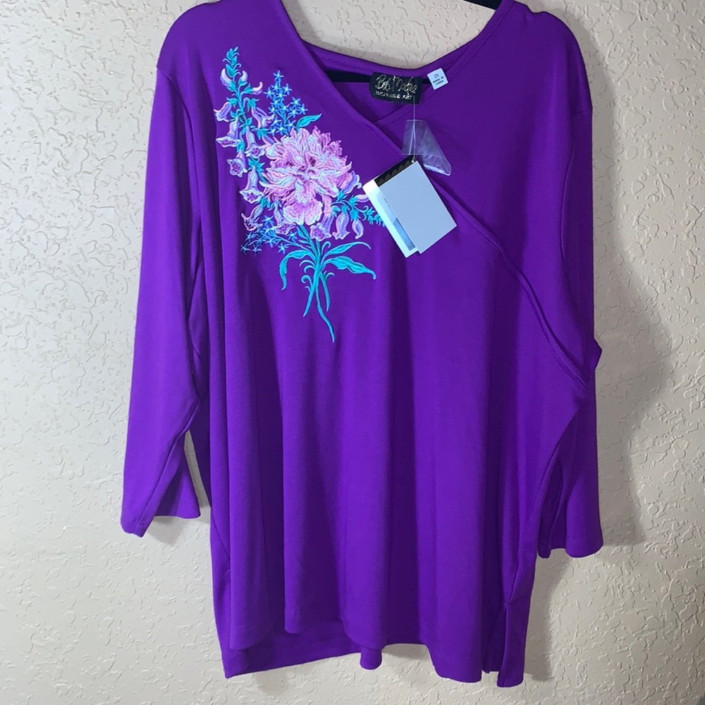 NWT Bob Mackie purple with embroidery